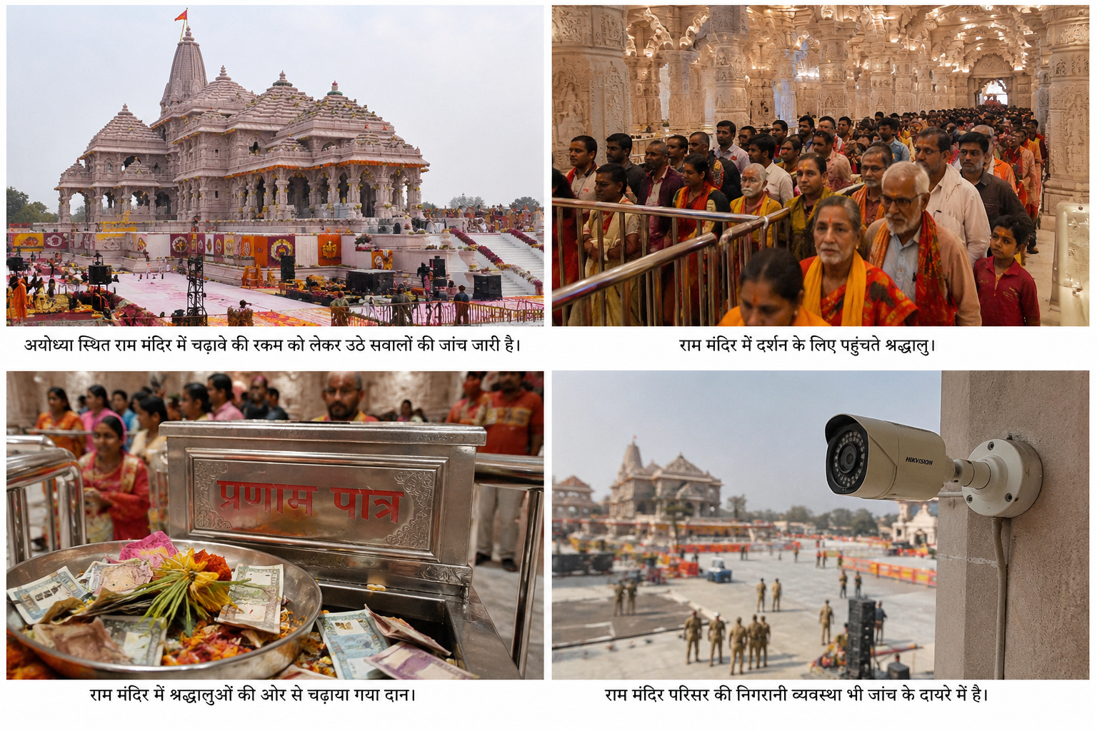राम मंदिर की निगरानी व्यवस्था CCTV कैमरा