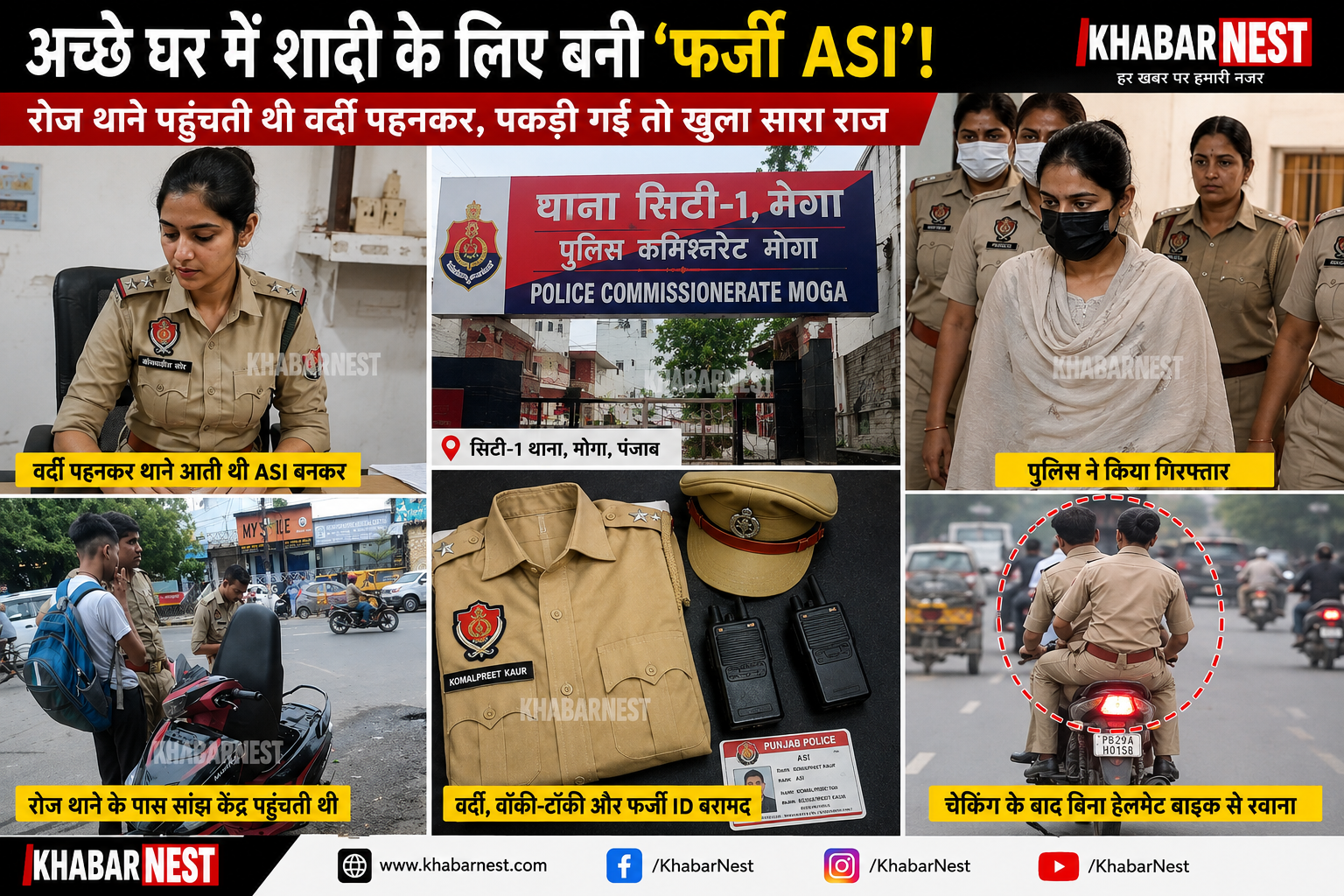 KhabarNest: पंजाब में फर्जी ASI बनकर घूमने वाली युवती